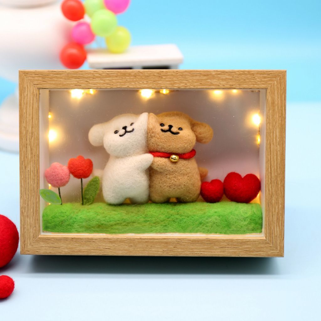 Cute Puppy Needle Felting Kit with Photo Frame