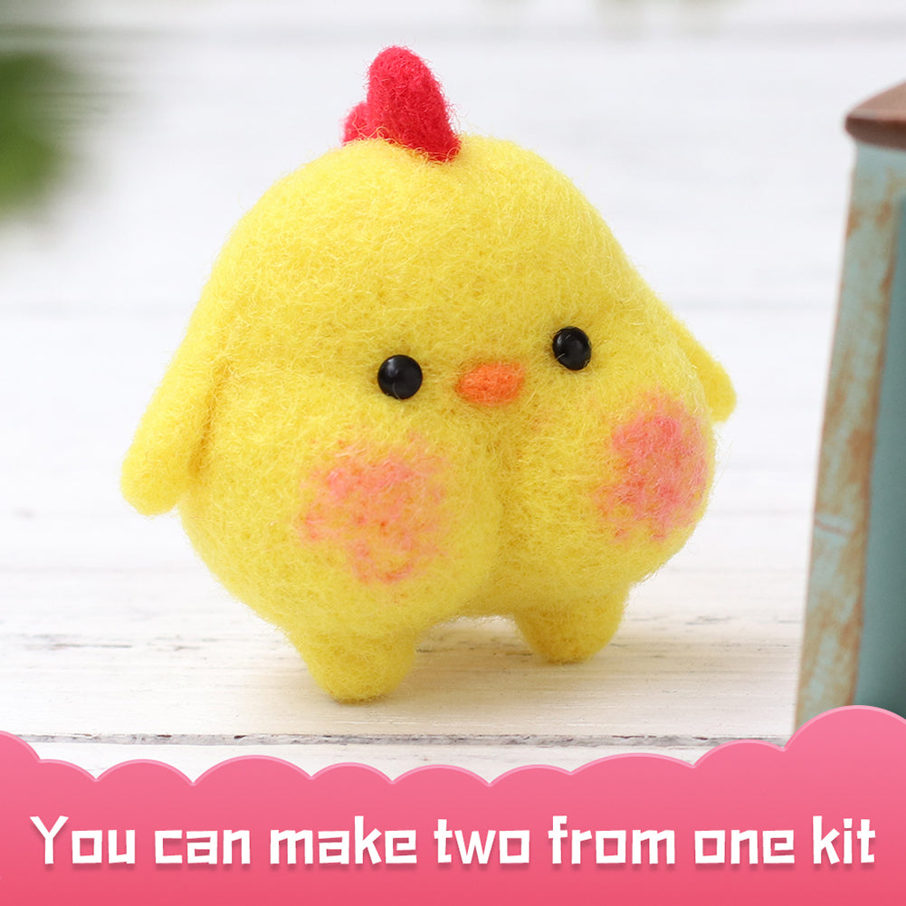 Yellow Chicken Popo Needle Felting Kit (1 Kit for 2)